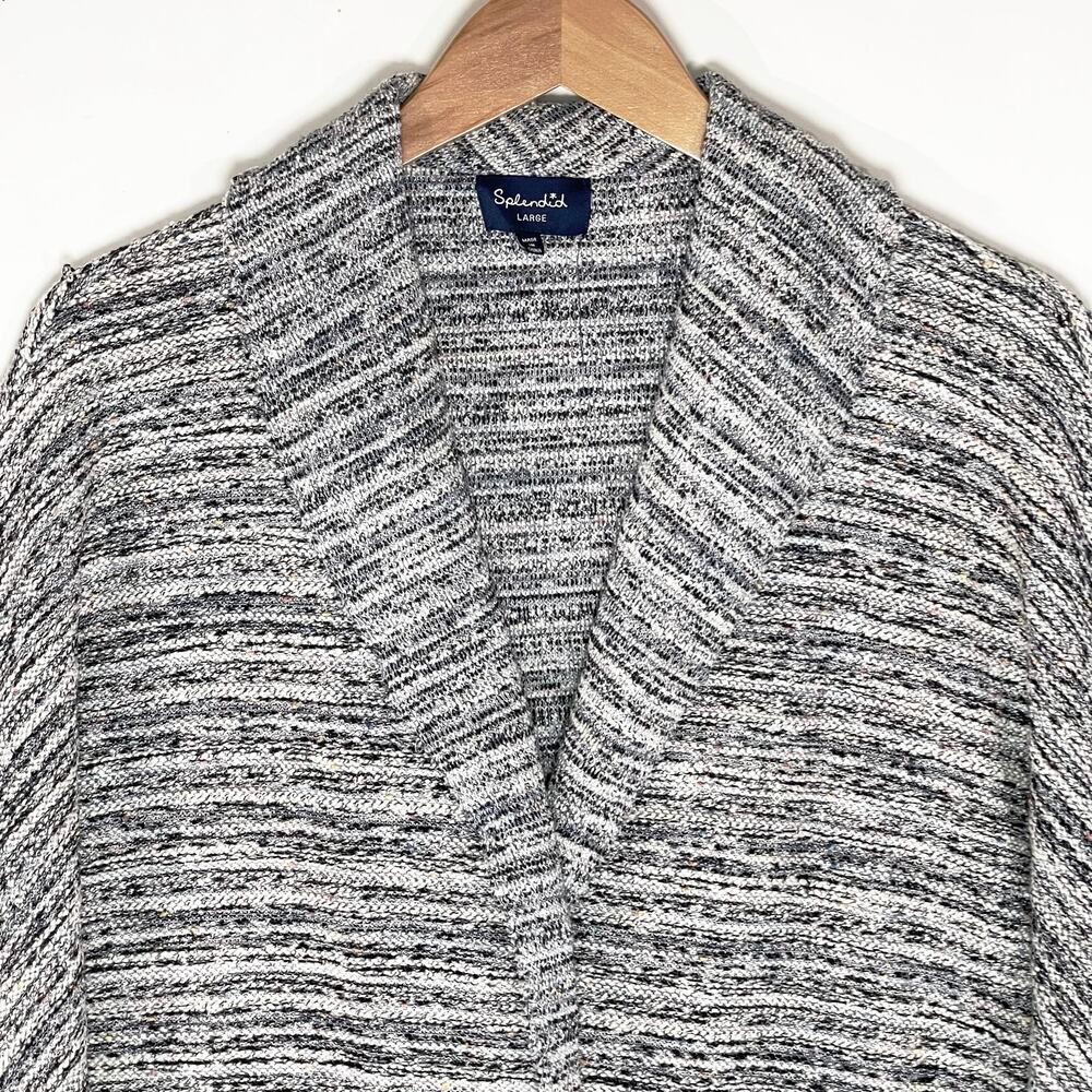 ANTHROPOLOGIE SPLENDID Women’s Textured Space Dyed Snap Knit Blazer - Picture 4 of 8